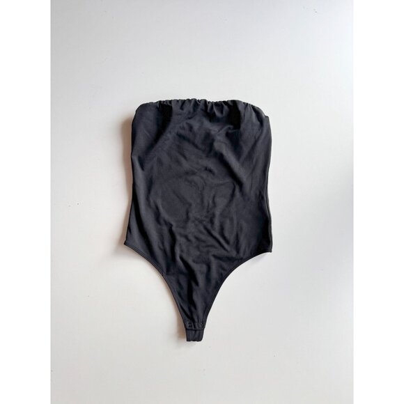 Aritzia BABATON Contour Jersey Black Strapless Tube Top Thong Bodysuit, Size S - Picture 1 of 15